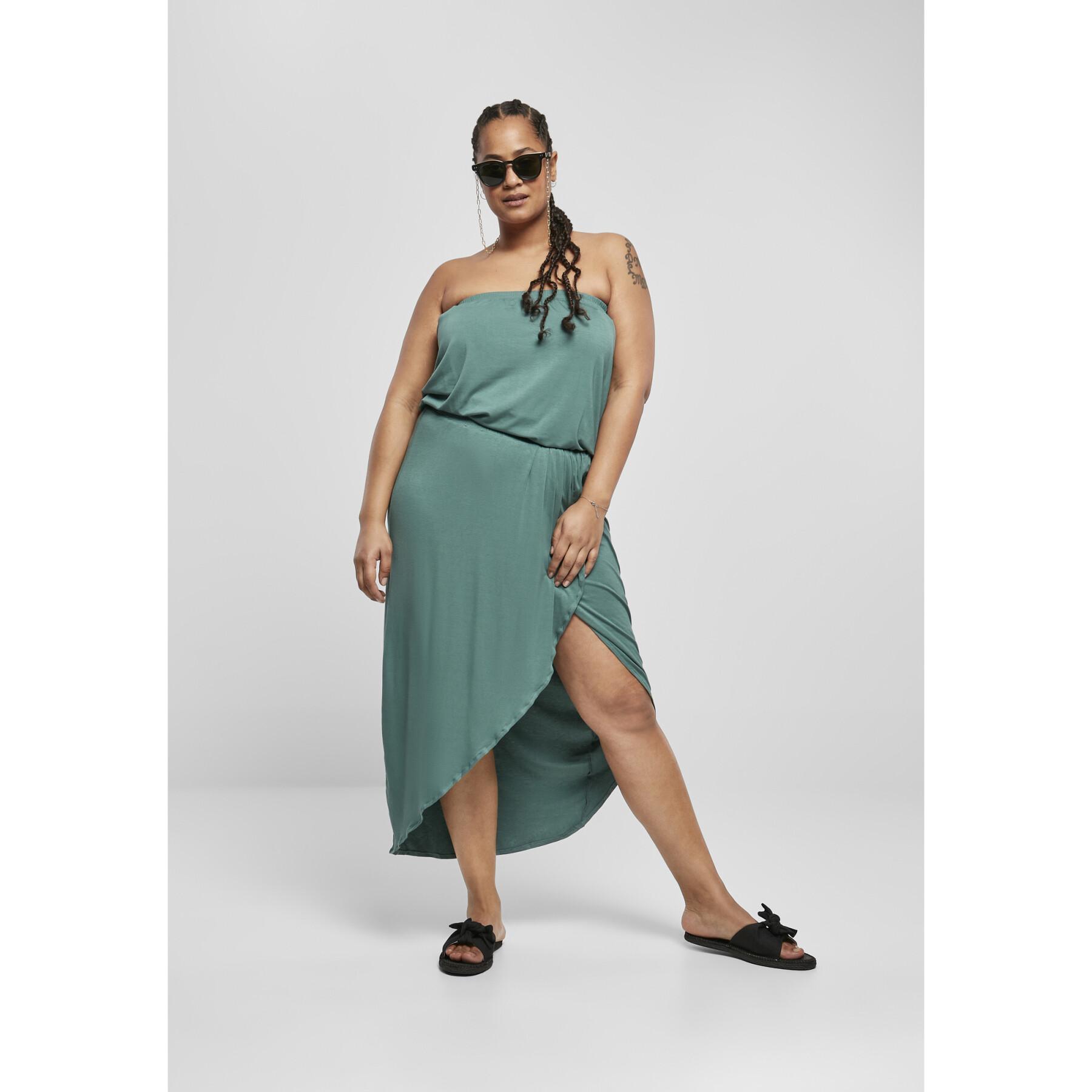 Bandeau dress for women Urban Classics viscose (large sizes)