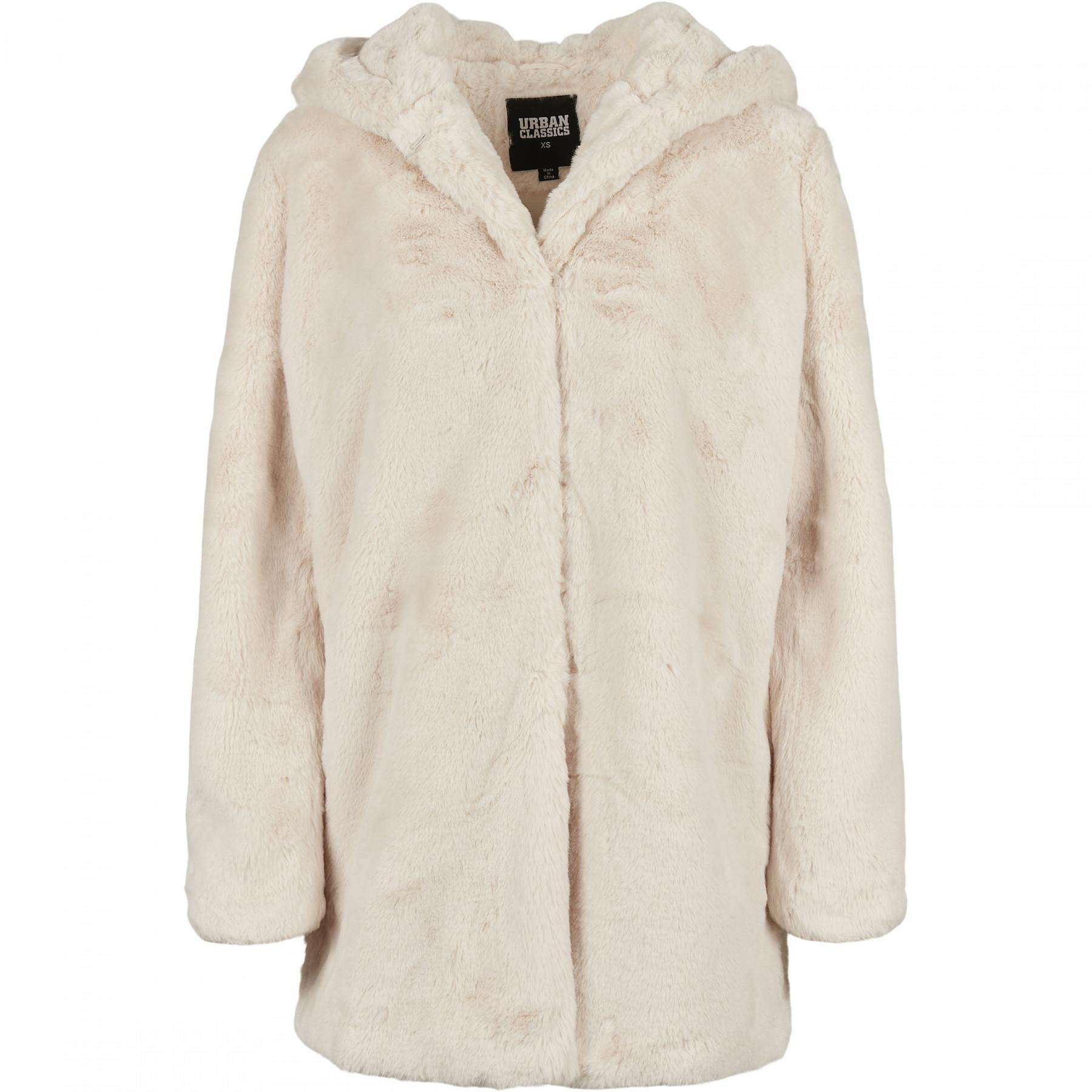 Women's hooded jacket Urban Classics teddy coat