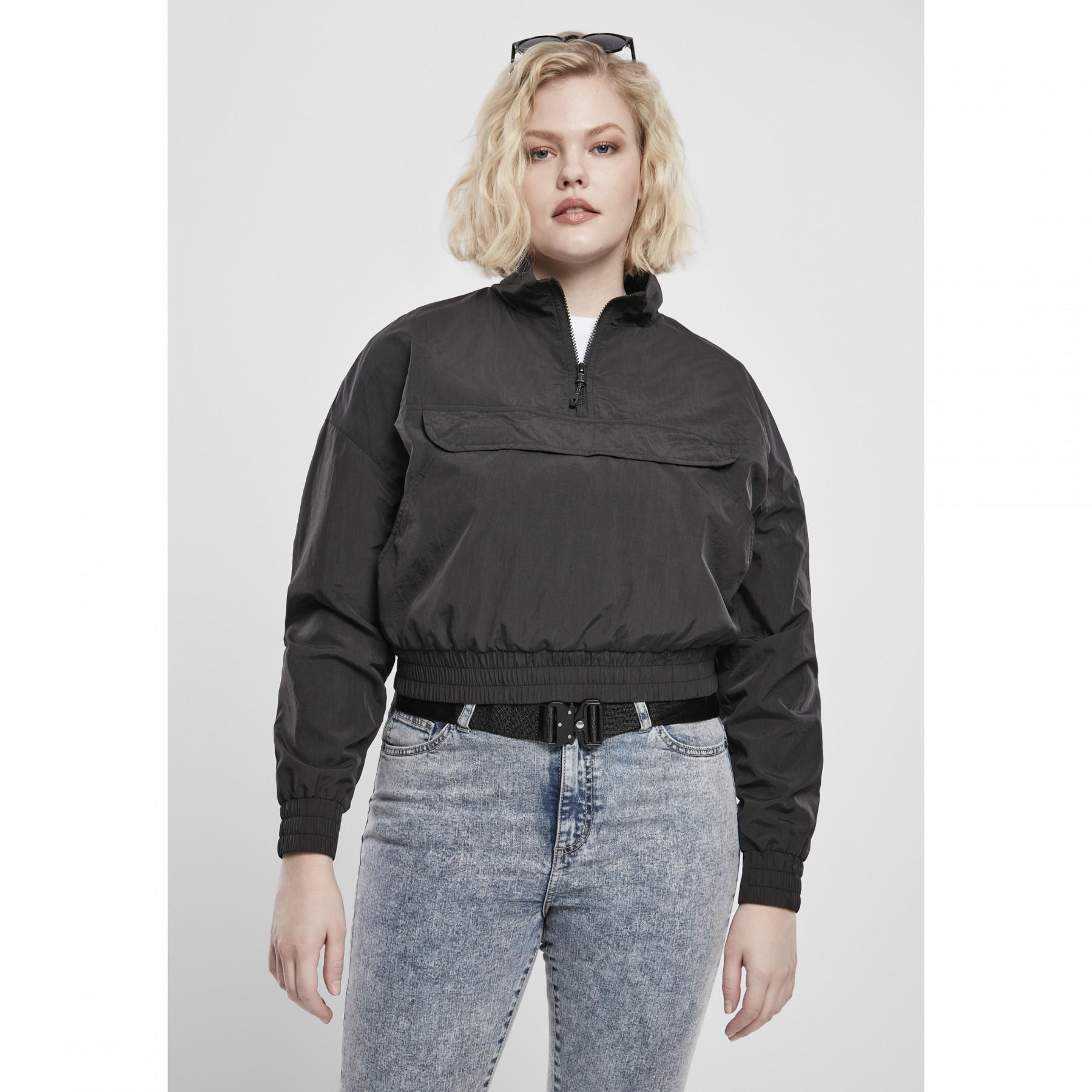 Women's jacket Urban Classics cropped crinkle nylon