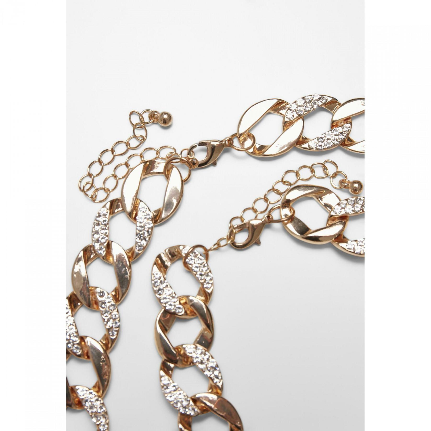 Necklace and bracelet set Urban Classics basic diamond