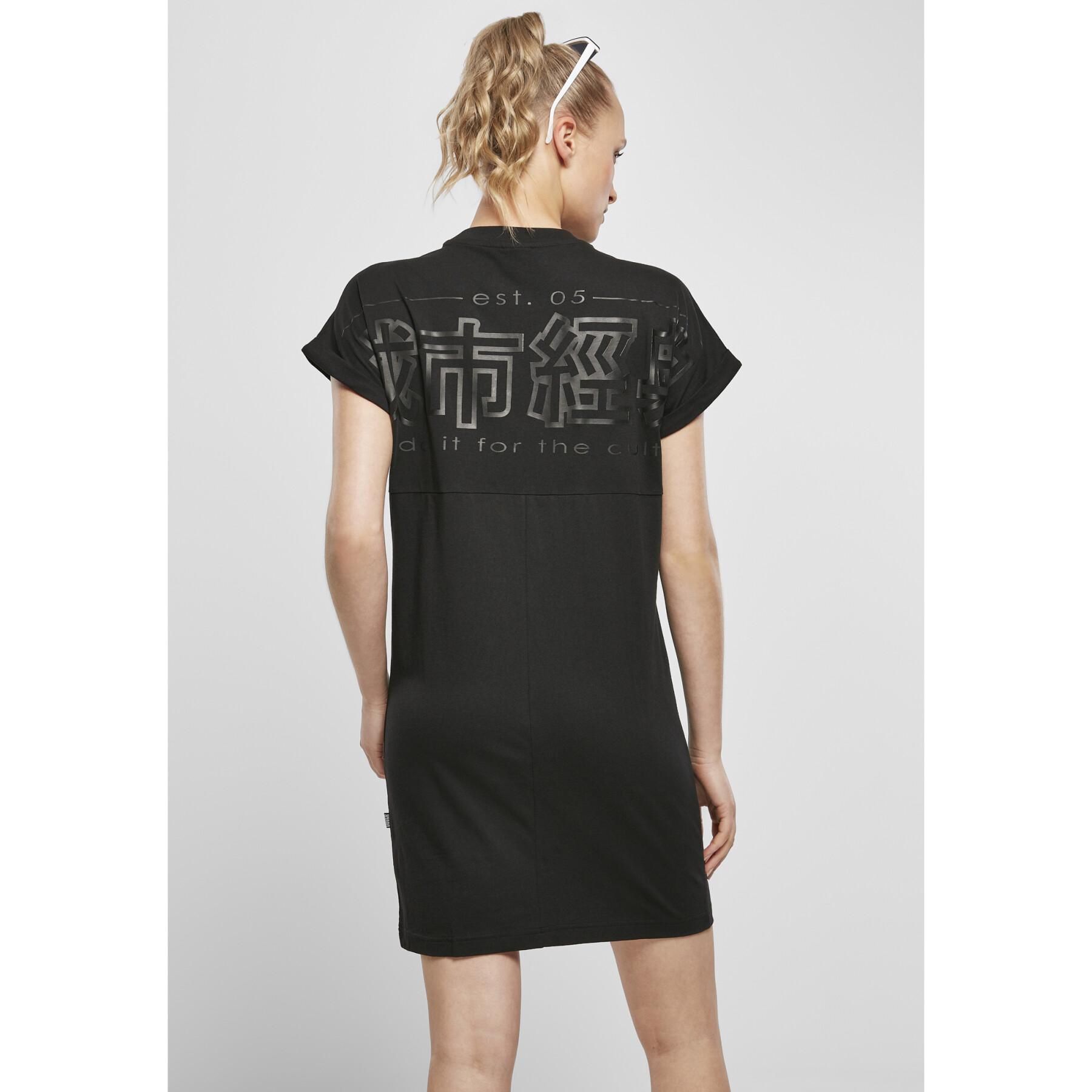 Women's t-shirt dress Urban Classics cut on sleeve printed
