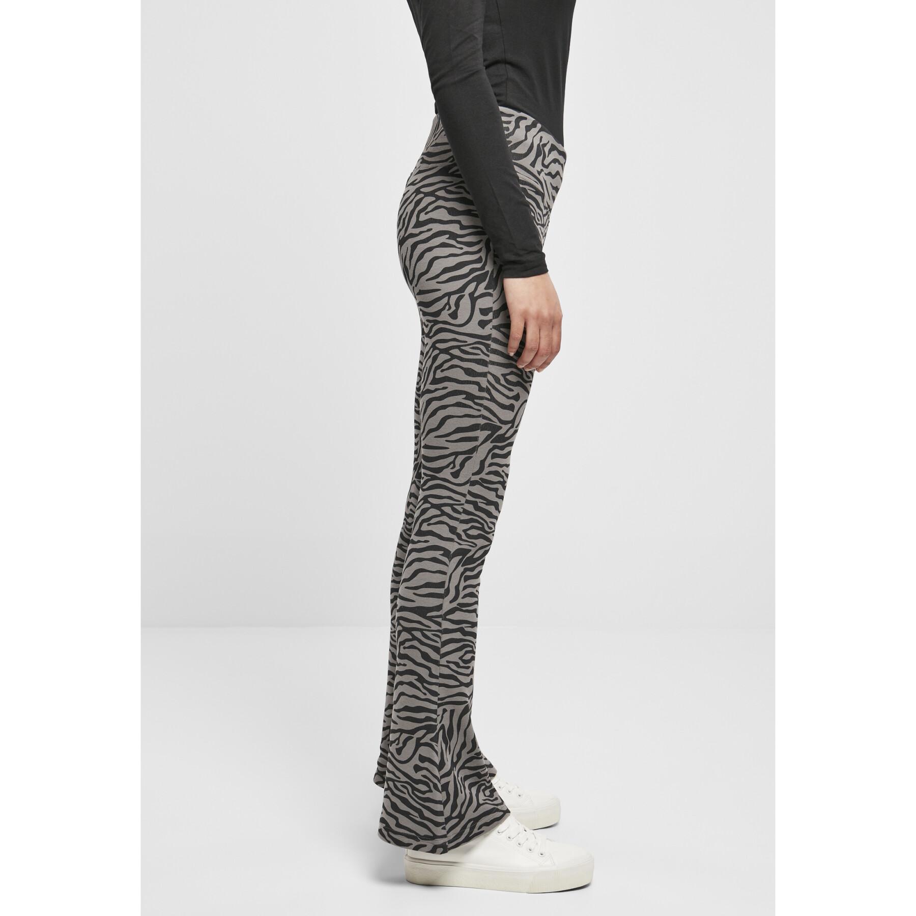 Women's high-waisted leggings Urban Classics zebra boot (GT)