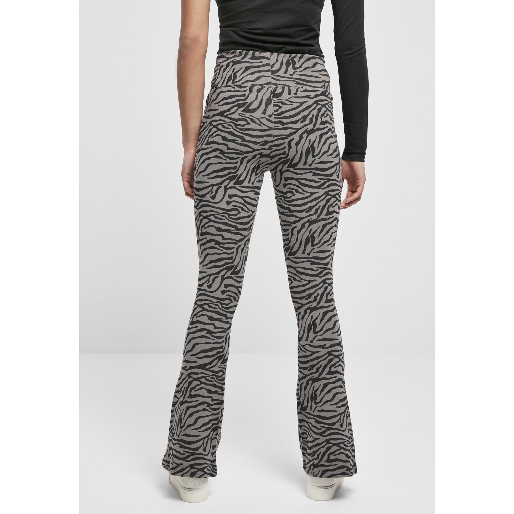 Women's high-waisted leggings Urban Classics zebra boot (GT)