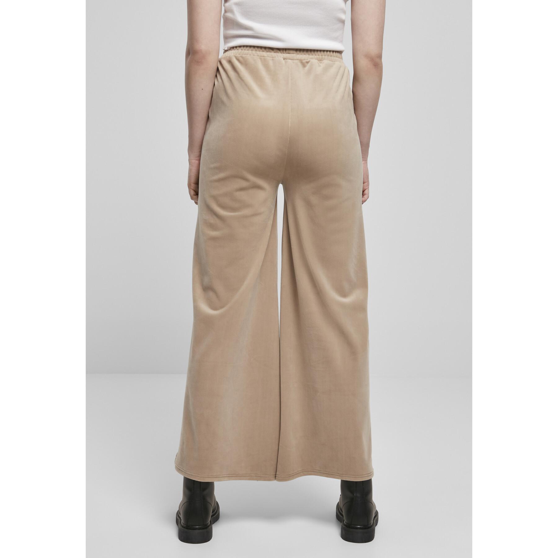 Women's trousers Urban Classics high waist straight velvet (GT)