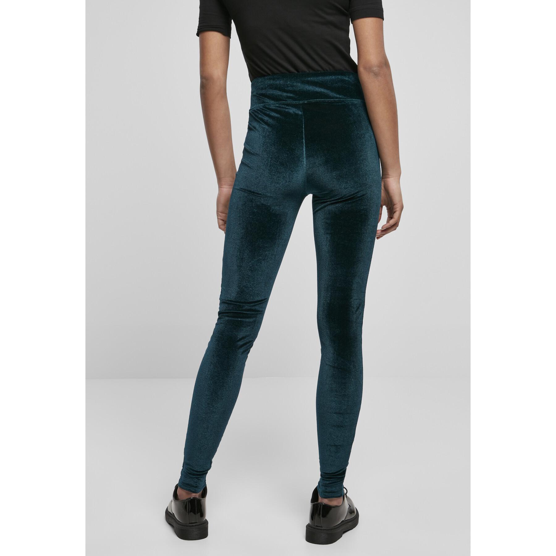 Women's high-waisted leggings Urban Classics velvet(GT)