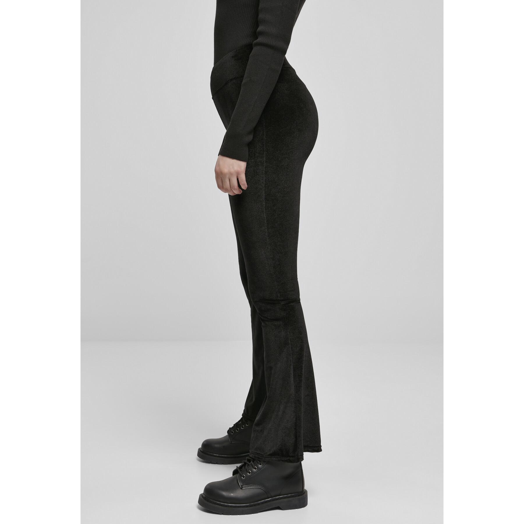 Women's high-waisted leggings Urban Classics velvet boot (GT)