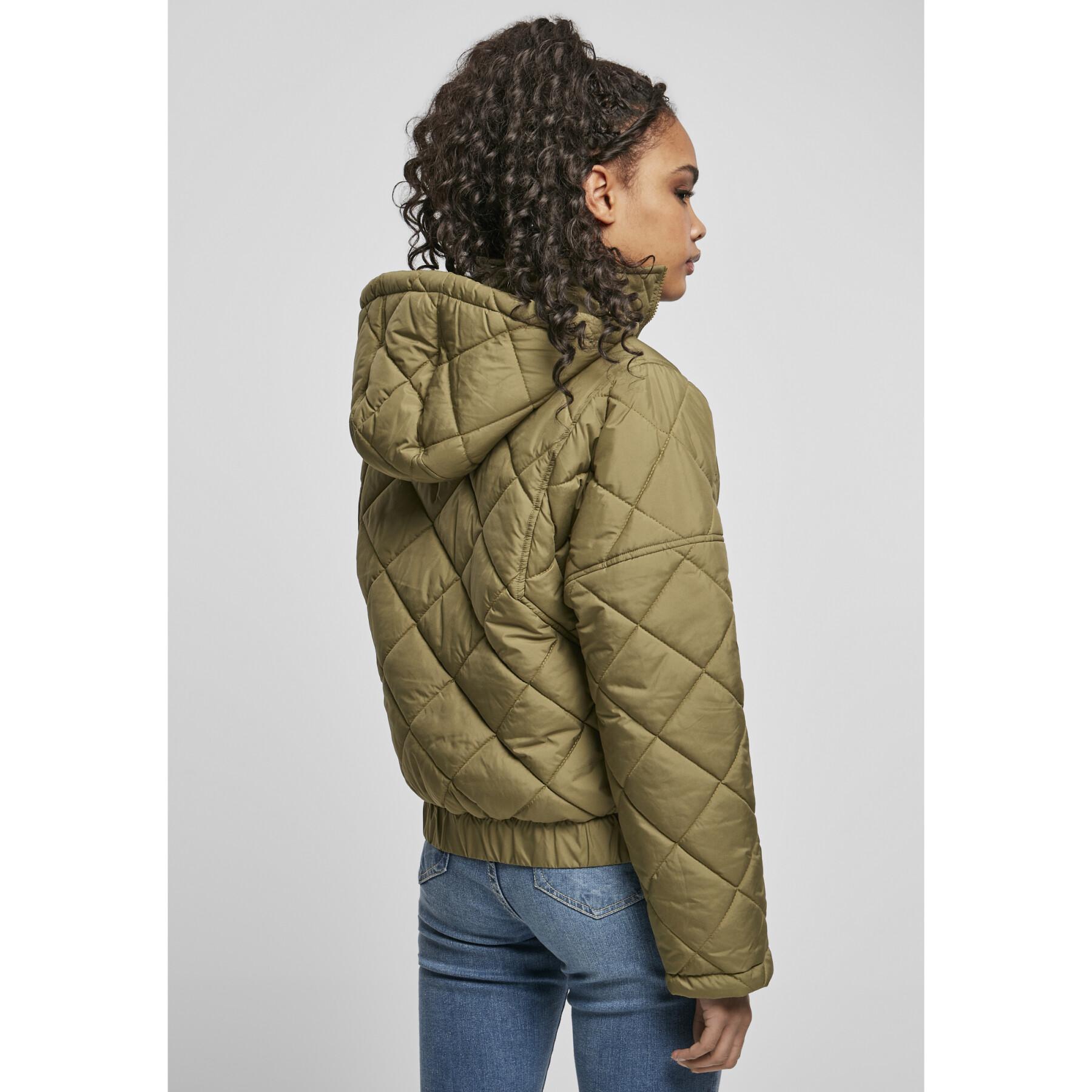 Women's large size down jacket Urban Classics oversized diamond quilted pull over