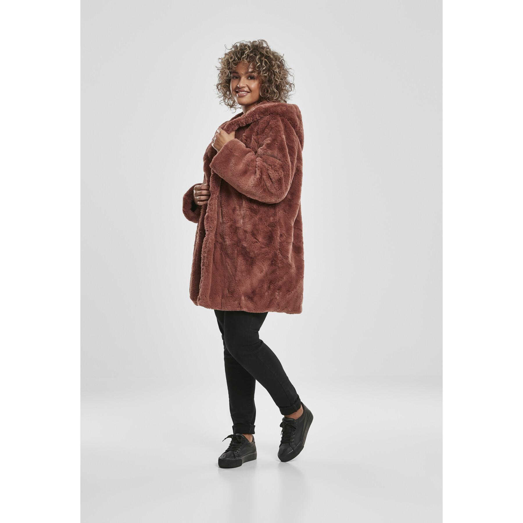 Women's hooded coat Urban Classics Teddy
