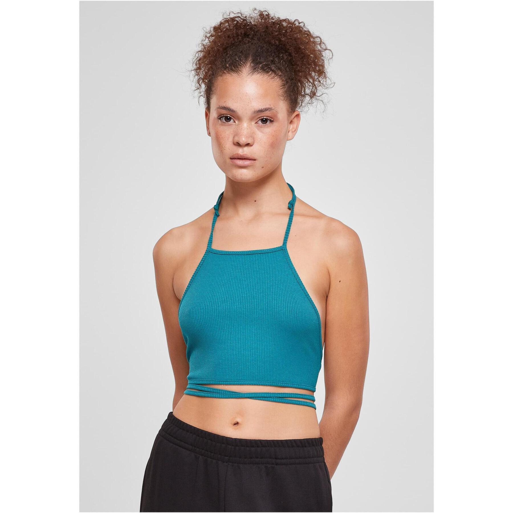 Large size ribbed crop top for women Urban Classics