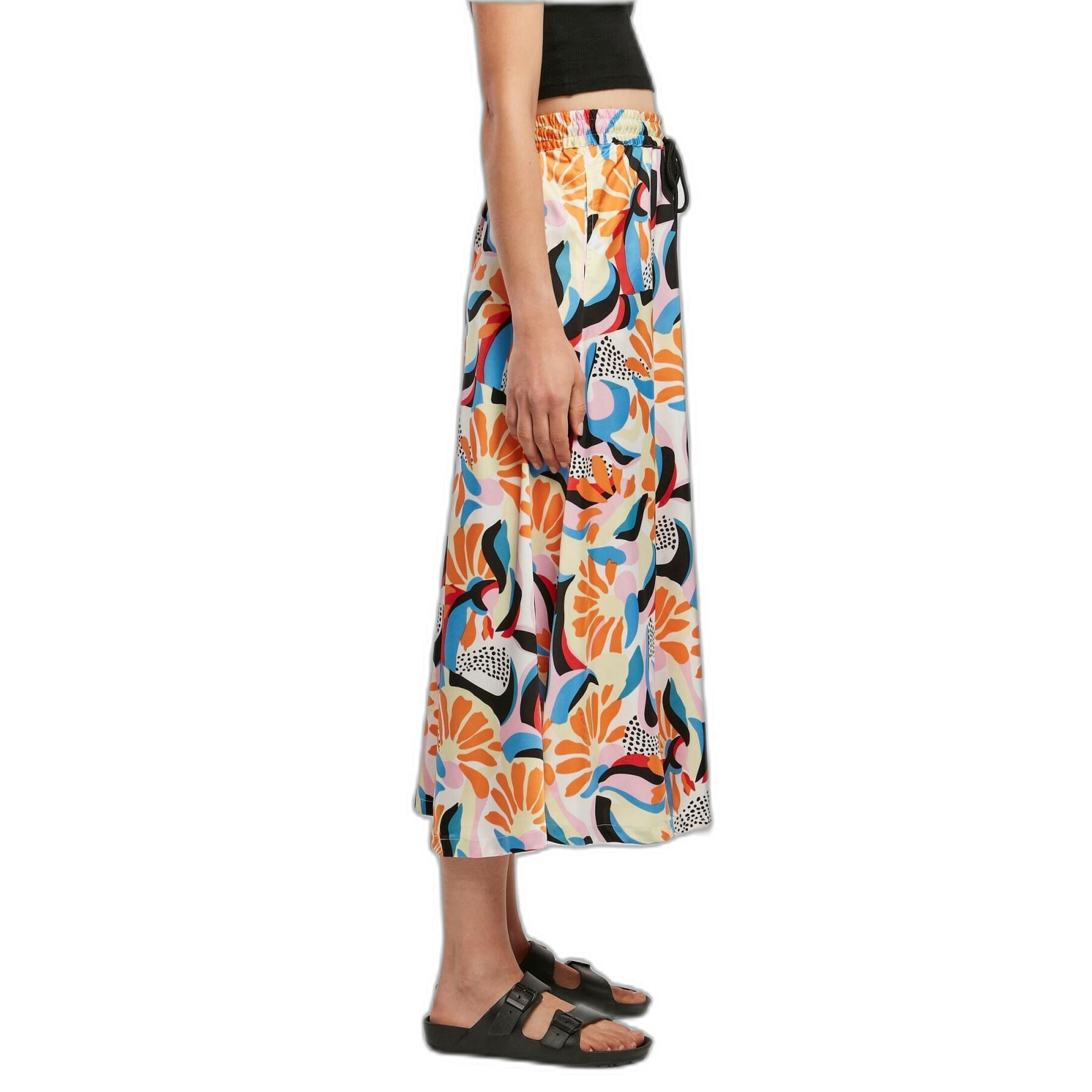 Mid-length skirt in satin aop woman Urban Classics GT