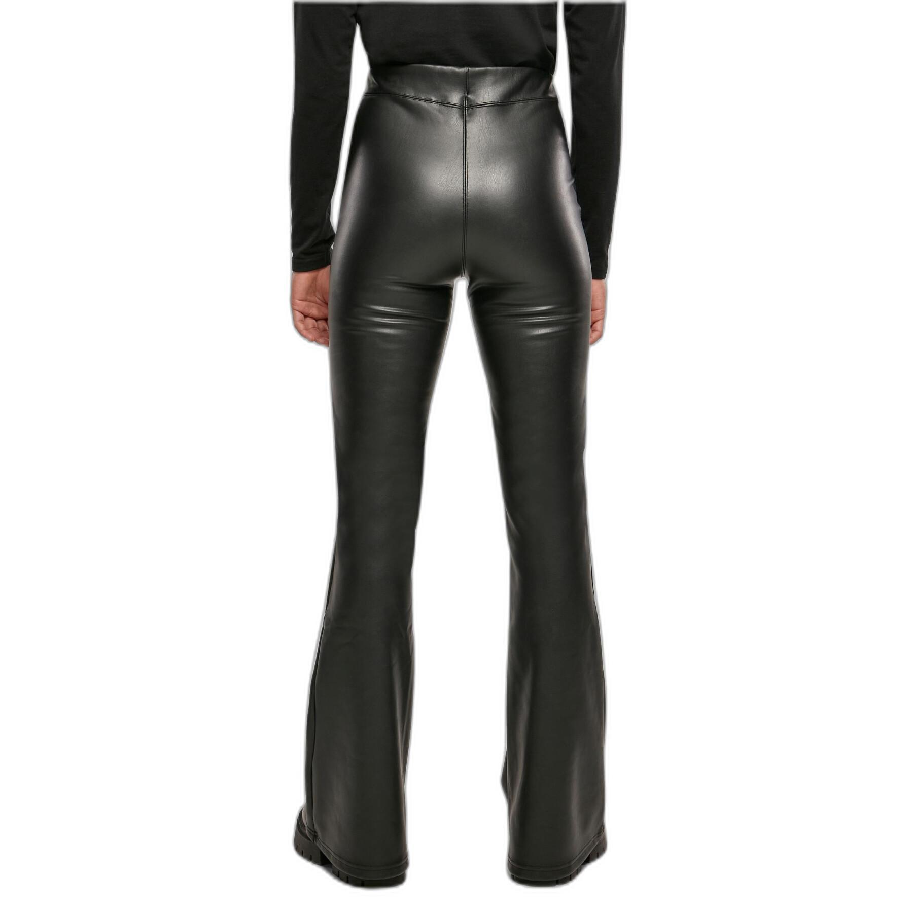 Flared pants in synthetic leather woman Urban Classics
