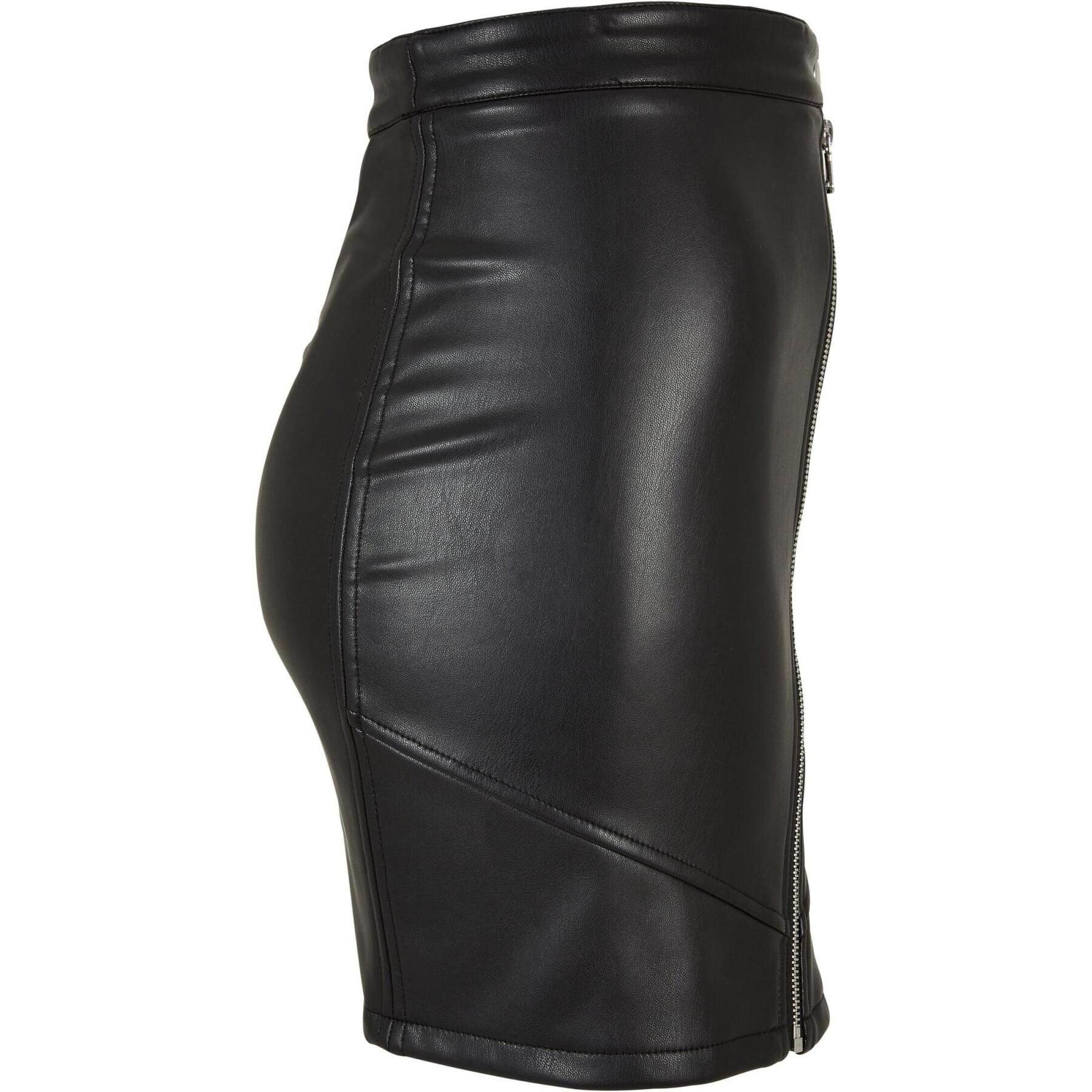 Synthetic leather skirt woman Urban Classics Biker