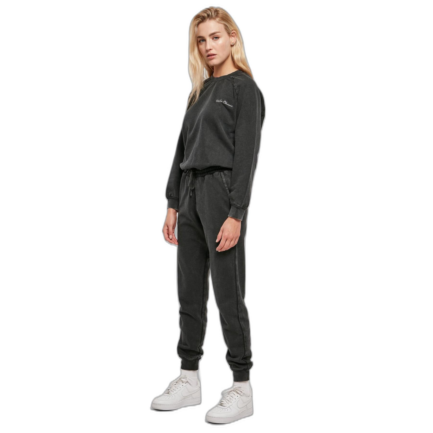 Women's long sleeve terry cloth jumpsuit with small embroidery Urban Classics