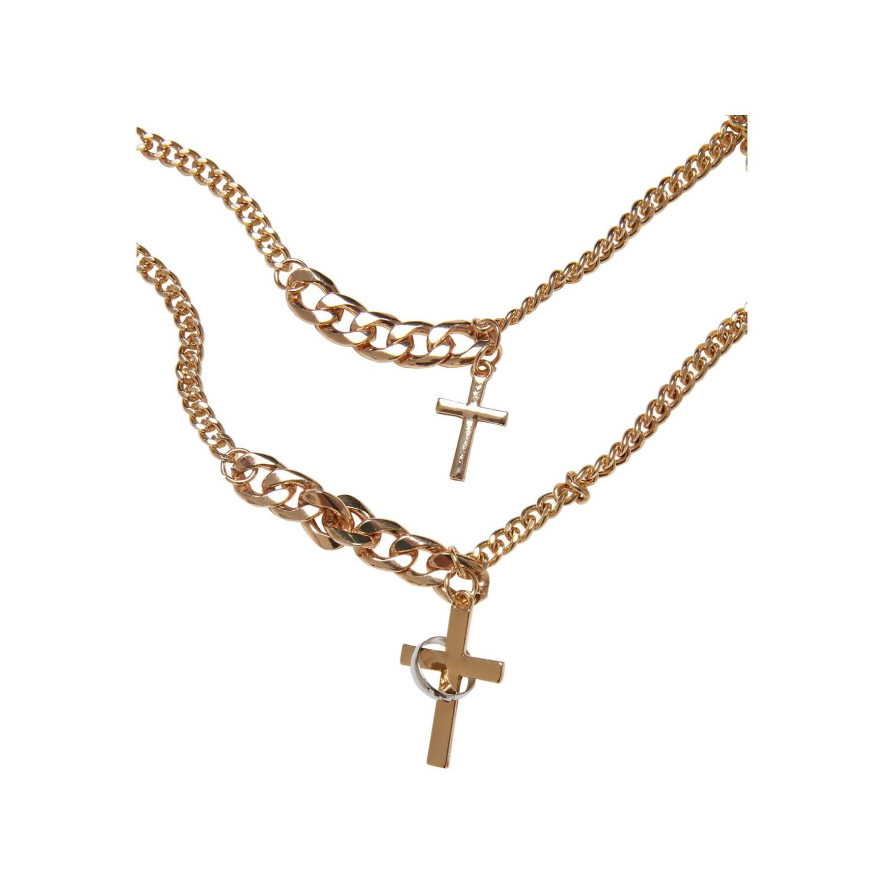 Women's necklace Urban Classics Various Chain Cross