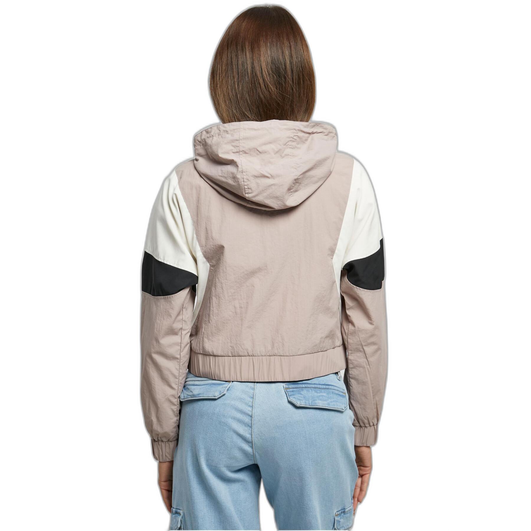 Women's 3-tone crumpled short waterproof jacket Urban Classics
