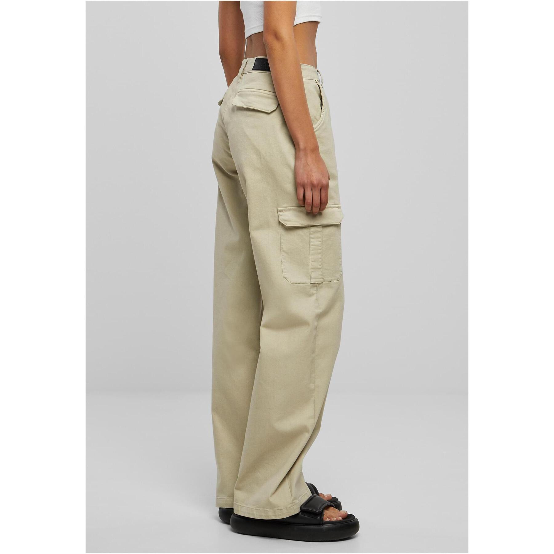 Pants cargo droit taille haute en denim grandes tailles femme Urban Classics
