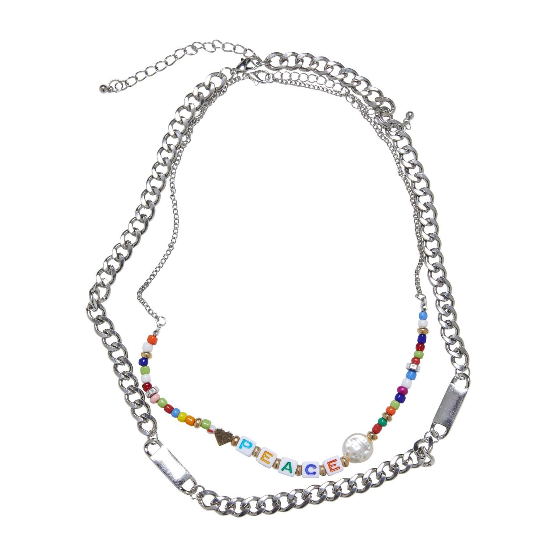 Women's necklaces Urban Classics Peace Bead Layering (x2)