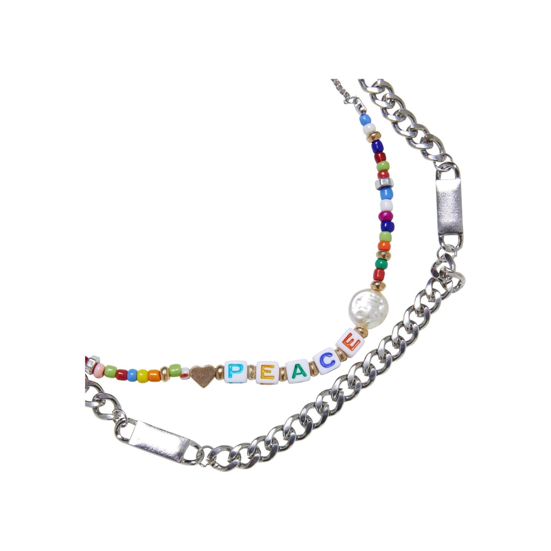 Women's necklaces Urban Classics Peace Bead Layering (x2)