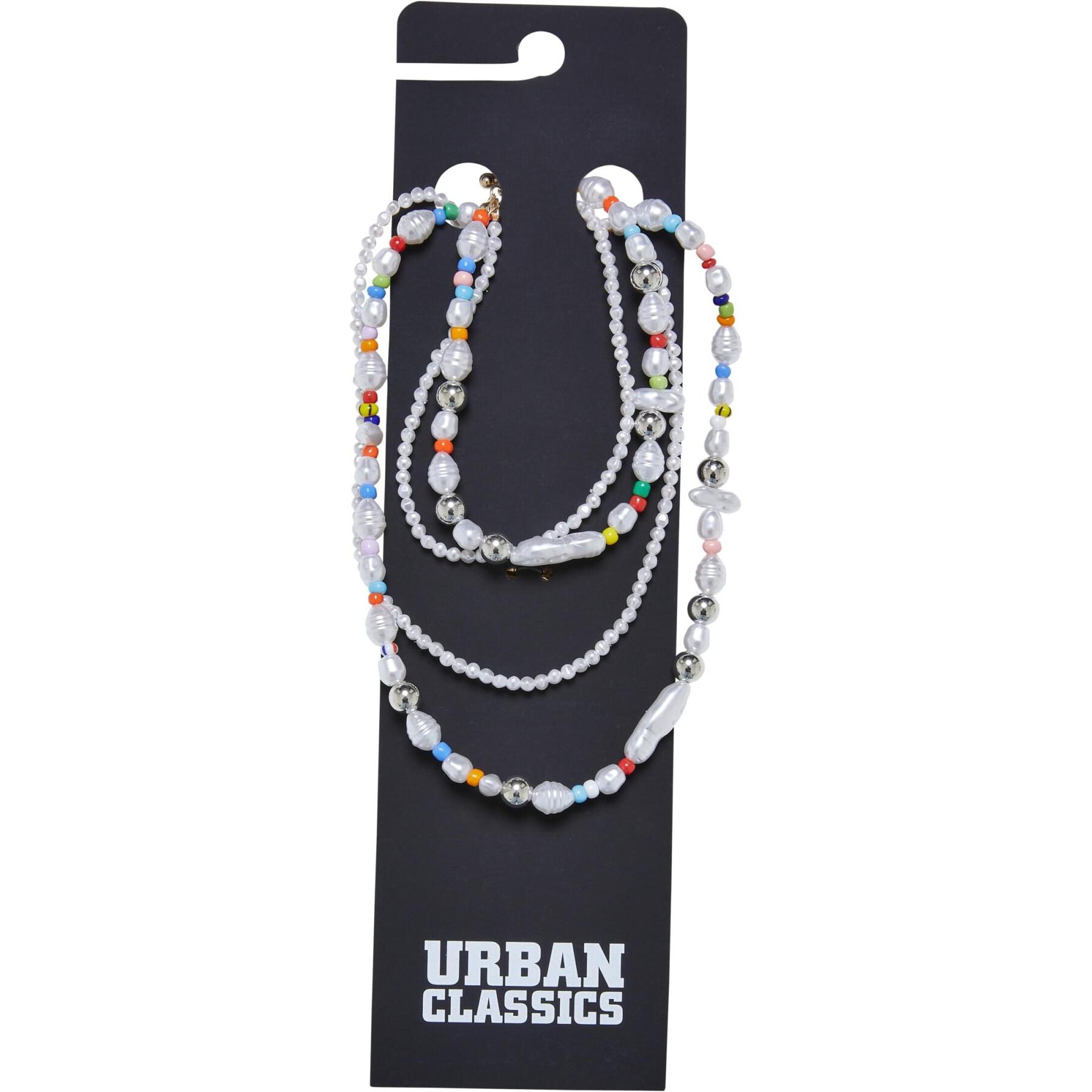 Necklace and ankle bracelet with various beads overlay woman Urban Classics