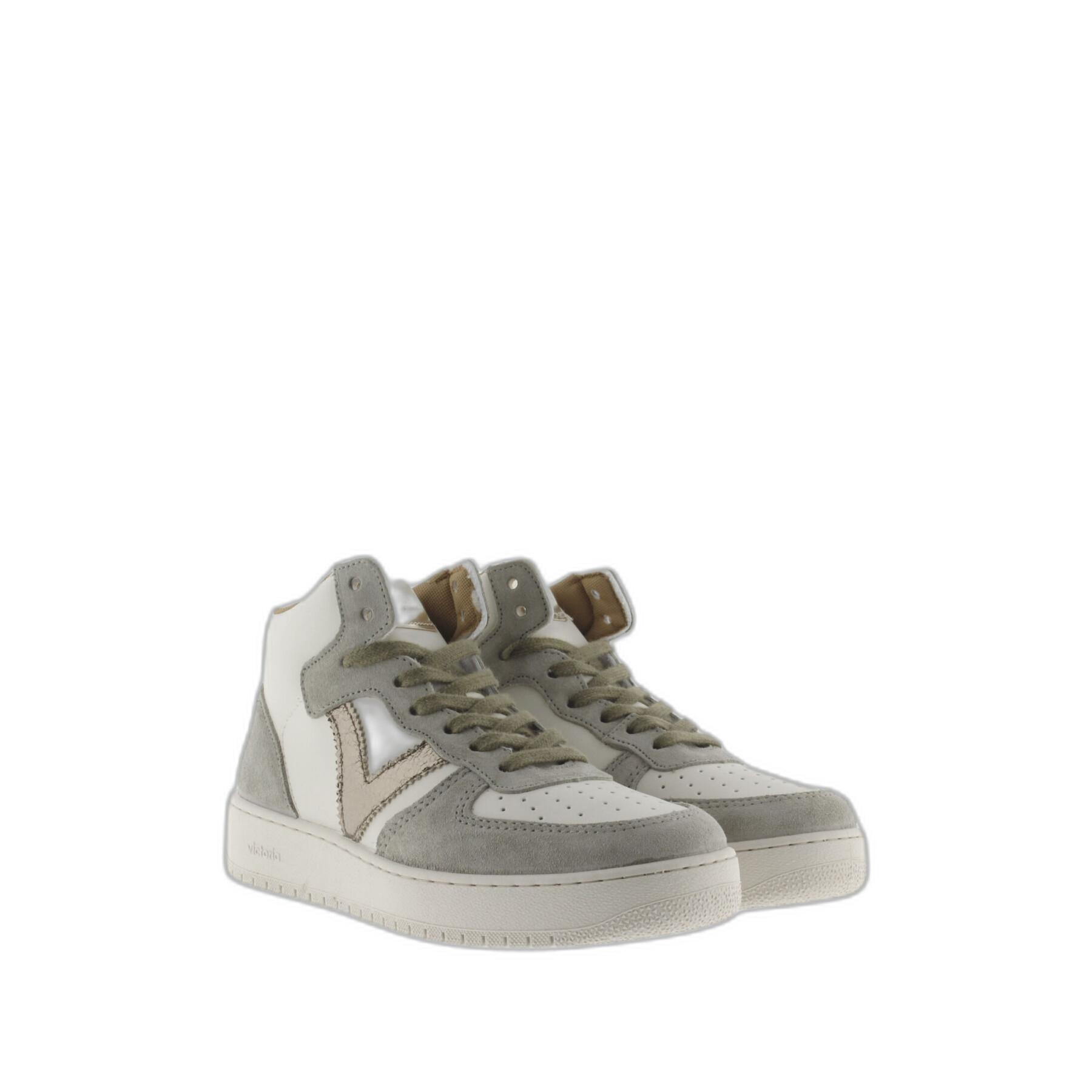 Split leather sneakers with metallic effect Victoria Madrid