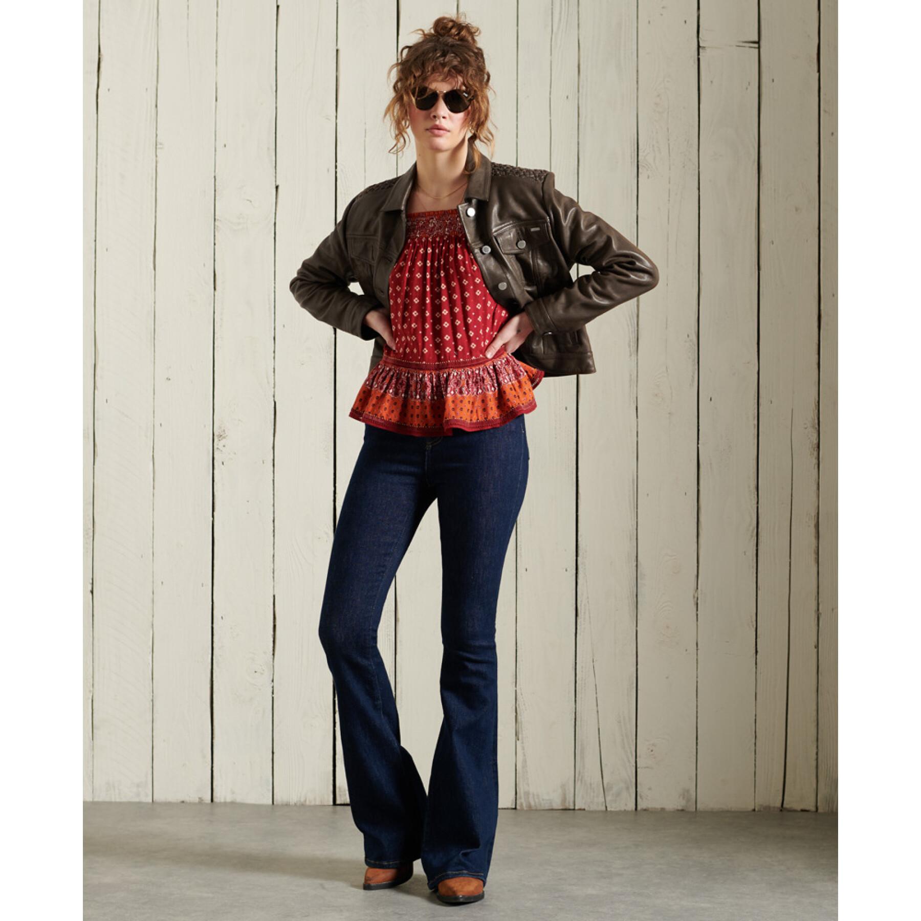 Leather trucker jacket for women Superdry Stateside