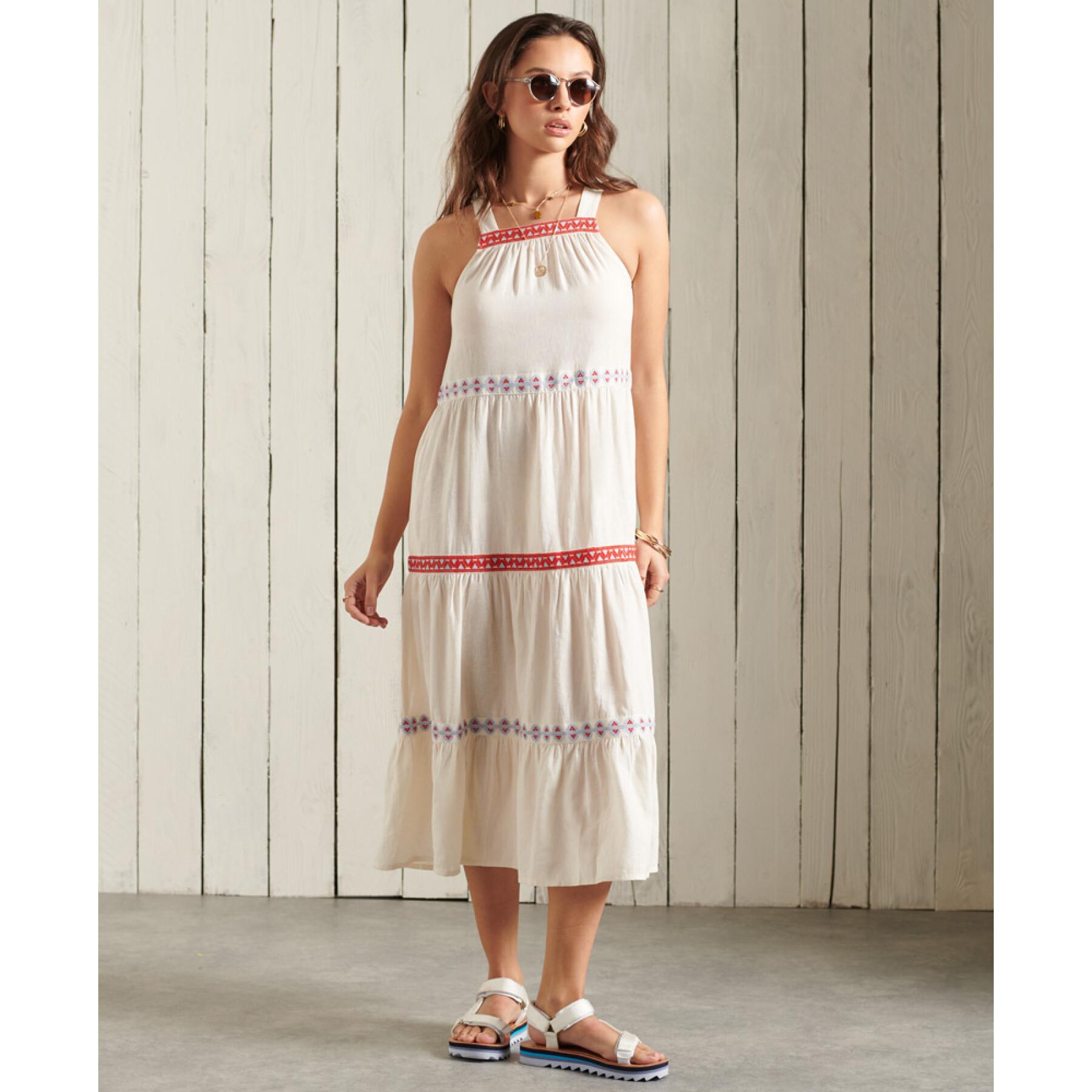 Women's sleeveless embroidered dress Superdry