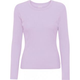 Women's long sleeve ribbed T-shirt Colorful Standard Organic soft lavender