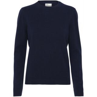 Women's wool round neck sweater Colorful Standard light merino navy blue