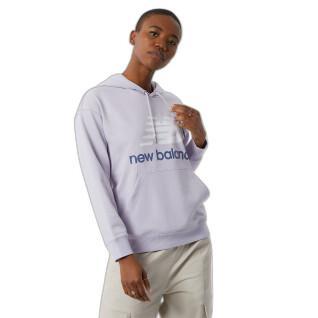 Women's hooded sweatshirt New Balance Essentials Stacked Logo