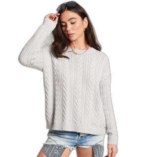 Women's drop-shoulder cable knit sweater Superdry