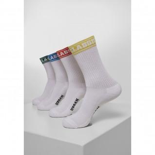 Socks Urban Classics short sporty logo coloured cuff (4pcs)