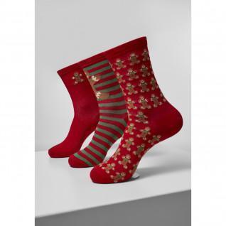 Socks Urban Classics christmas gingerbread lurex (3pcs)