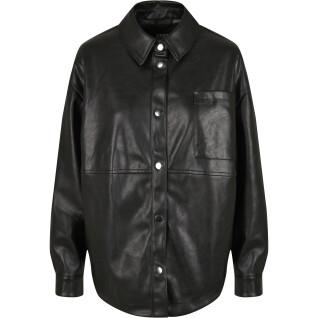 Woman's shirt Urban Classics faux leather over