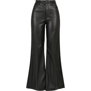 Women's trousers Urban Classics faux leather wide leg