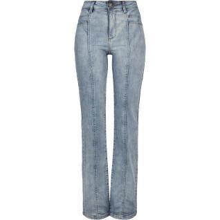 High waist straight jeans with slit for women Urban Classics