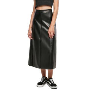 Mid-length skirt synthetic leather woman Urban Classics