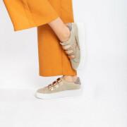 Women's sneakers Vanessa Wu éclair vert pâle à scratchs rose gold