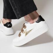 Women's sneakers Vanessa Wu blanches à scratch léopard