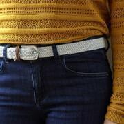 Elastic braided belt for women Billybelt Blanc Coco