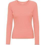 Women's long sleeve ribbed T-shirt Colorful Standard Organic bright coral