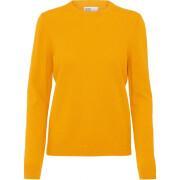 Women's wool round neck sweater Colorful Standard light merino burned yellow