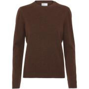 Women's wool round neck sweater Colorful Standard light merino coffee brown