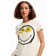Women's T-shirt Desigual Smiley fleurs