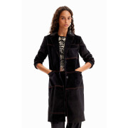 Women's long patchwork corduroy coat Desigual