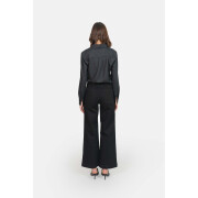 Women's black high-waisted stretch cotton flared jeans F.A.M. Paris Fauve
