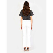 Women's white bootcut mid-rise stretch cotton jeans F.A.M. Paris Bella