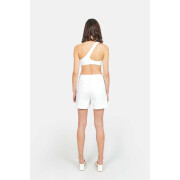 Women's white stretch cotton shorts F.A.M. Paris Abby