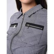 Women's short plaid zipper jacket Project X Paris