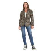 Leopard print blazer for women Le Temps des cerises Myrtle