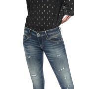 Women's high waist 7/8 jeans Le Temps des cerises Sib Pulp Destroy N°2